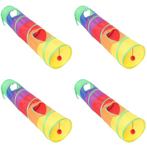 Censous 4 x Katzentunnel für Haustiere, faltbar, für den Innen- und Außenbereich, Kitty Puppy, Spielzeug für Puzzle, Übung, Training, Verstecken und funktioniert mit der Spasskugel Censous 4 x Katzentunnel für Haustiere, faltbar, für den Innen- und Außenbereich, Kitty Puppy, Spielzeug für Puzzle, Übung, Training, Verstecken und funktioniert mit der Spasskugel von Censous
