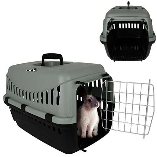 Transportbox Tiere mit Metalltür Tiertransportbox Katze Haustiere Katzenbox Tierbox Katzentransportbox von Centi
