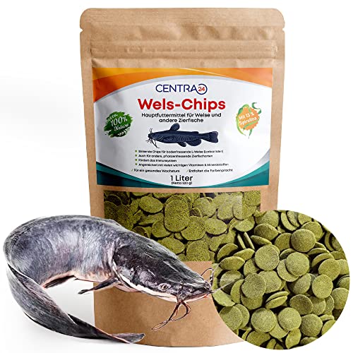 Centra24 Wels-Chips 1 Liter, Formstabile Wafer mit hohem Spirulina Anteil+Vitaminen, Futtertabletten, Welsfutter, Fischfutter, für L-Welse, Zierfische, wiederverschließbar. Centra24 Wels-Chips 1 Liter, Formstabile Wafer mit hohem Spirulina Anteil+Vitaminen, Futtertabletten, Welsfutter, Fischfutter, für L-Welse, Zierfische, wiederverschließbar. von Centra24