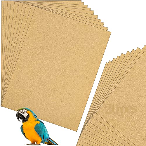 20 Pcs Gravel Liner Paper for Bird Cage, 11 x 17 inch Birdcage Liner Bedding Calcium Paper Special for Bird Cage in Sea Sand (Pick Your Size) (20 Pack) von Cenyo