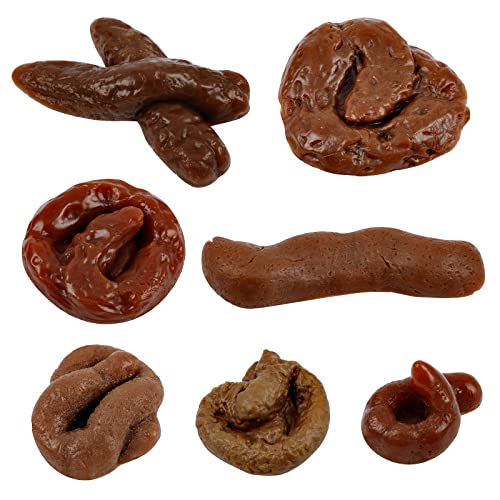 Chivao 7 Pieces Fake Poo Floating Poo Prank Realistic Fake Turd Fake Dog Poo Lifelike Poo Toy Gags and Practical Joke Toys for Halloween April Fools' Day Prank Party Supplies von Cenyo
