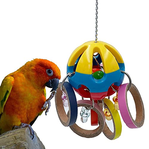 GILYGI Bird Parrot Plastic Ball Toys with Colorful Cardboard Bagel and Acrylic Pacifiers for Parrot African Grey Cockatoo Cockatiel Sun Conures von Cenyo