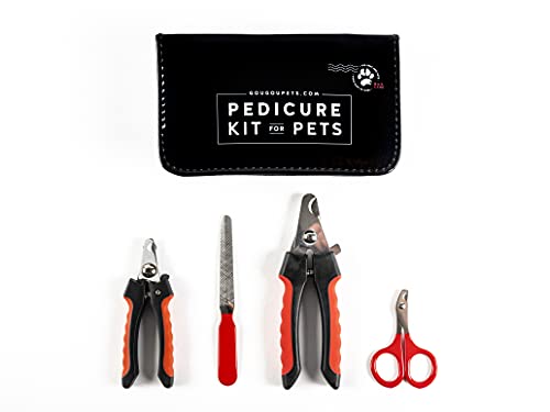 Gou Gou Pets Pet Care Pedicure Kit for Dogs, Cats, Birds and Reptiles - 2 Miller's Forge Nail Clippers, Small Scissors Style Clipper and One Nail File, Includes Compact Travel Carry Case - Made in USA von Cenyo