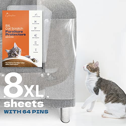KatSupreme Cat Scratch Furniture Protector - Couch Cat Scratch Protector - Sofa Protector for Cats - Furniture Cat Scratch Guards - 8 XL Sheets with 64 Pins KatSupreme Cat Scratch Furniture Protector - Couch Cat Scratch Protector - Sofa Protector for Cats - Furniture Cat Scratch Guards - 8 XL Sheets with 64 Pins von KATSUPREME