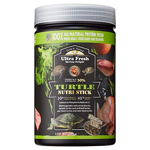 Ultra Fresh - Turtle Nutri Stick, Wild Sword Prawn, Calcium & Vitamin D Enriched Aquatic Turtle Food with Probiotics for Picky Turtles, Made from All Natural Ingredients 13.4 oz von Cenyo