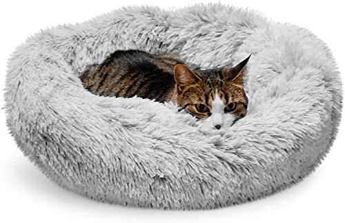 Whiskers & Friends Calming Cat Bed, Cat Beds for Indoor Cats, Small Dog Bed, Large Cat Bed, Cute Fluffy Round Donut Cat Beds & Furniture, Anti Anxiety Pet Bed - Up to 25 Lbs - Washable Whiskers & Friends Calming Cat Bed, Cat Beds for Indoor Cats, Small Dog Bed, Large Cat Bed, Cute Fluffy Round Donut Cat Beds & Furniture, Anti Anxiety Pet Bed - Up to 25 Lbs - Washable von Cenyo