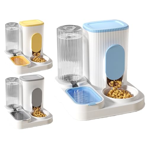 Automatic Cat Feeder, Auto Pet Dispenser, Dry Food Water Bowl, 2.4l Feeder 1.3l Drinker, Removable Tray Design, Home Feeding for Cats Puppies Kittens, 10.83x10.71x10.24 von Ceprznvey