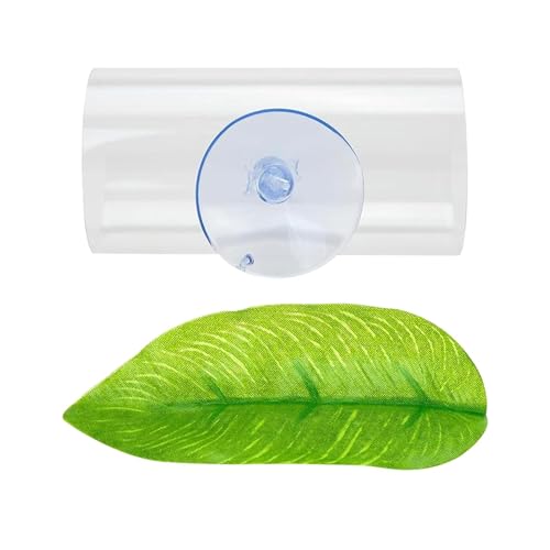 Betta Fish Tunnel, Acrylic Swim Tube, Fish Tank Cave, Sturdy Shelter, Leaf Pad for Resting, Spawning & Breeding, Small 3.07x1.57in Large 5.91x1.97 Inches von Ceprznvey