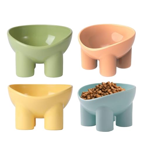 Cat Food Bowl, Elevated Pet Dish, Slanted Cat Feeder, Neck Protection Design, Non-Slip Base, Eating & Drinking, Comfortable Feeding Dish, 5.43x5.28x3.54 Inches von Ceprznvey