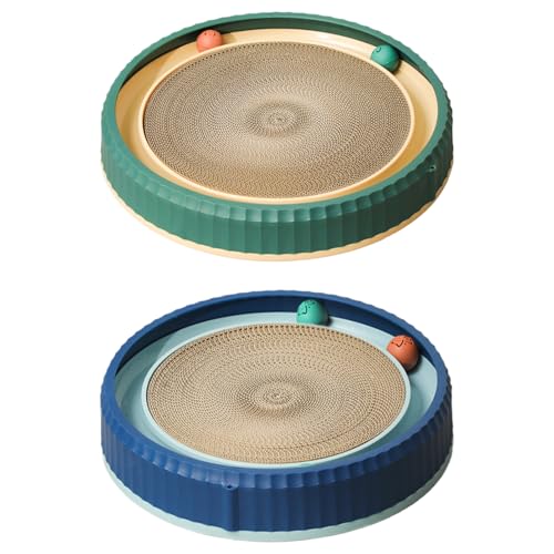 Cat Scratch Pad, Cardboard Scratcher, Interactive Cat Toy, Non-Slip Base, Toy Balls, Kitten Training & Enrichment, Corrugated Cardboard Toy, 15.75x2.76 Cat Scratch Pad, Cardboard Scratcher, Interactive Cat Toy, Non-Slip Base, Toy Balls, Kitten Training & Enrichment, Corrugated Cardboard Toy, 15.75x2.76 von Ceprznvey