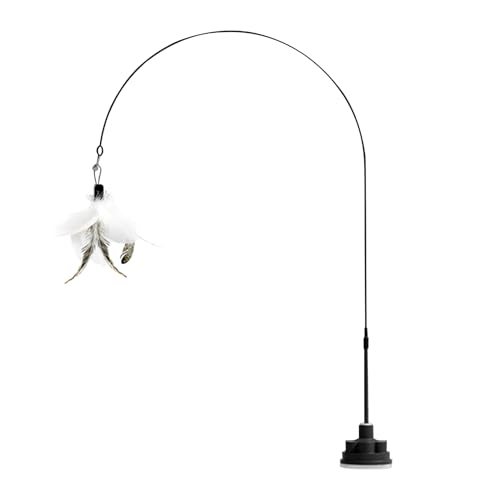 Cat Teaser, Teaser Wand, Interactive Indestructible Design Playful Movement Steel Wire Lightweight Build with Bell and Suction Cup, Cat Toy for Pet Boredom, 39.37inches von Ceprznvey