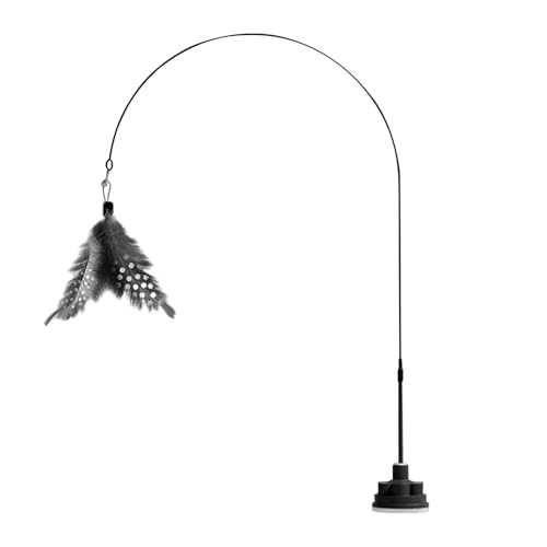 Cat Teaser, Teaser Wand, Interactive Indestructible Design Playful Movement Steel Wire Lightweight Build with Bell and Suction Cup, Cat Toy for Pet Boredom, 39.37inches von Ceprznvey