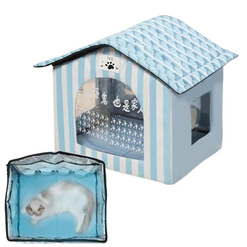 Ceprznvey Erfrischendes Haus für Katzen, isoliertes Katzenbett für den Außenbereich, mit Kältekompresse, Sommermöbel für Tiere, Garten, Hof, Balkon, Wohnzimmer, Innenbereich von Ceprznvey