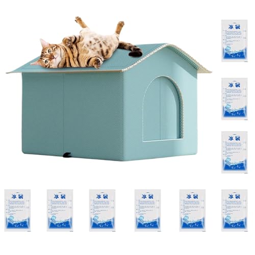 Ceprznvey Kühlunterstand für Katzen, geschlossen, kühlend, für Hunde | Geräumiges Eisnest für Kätzchen, Zubehör für kleine mittelgroße und große Katzen von Ceprznvey