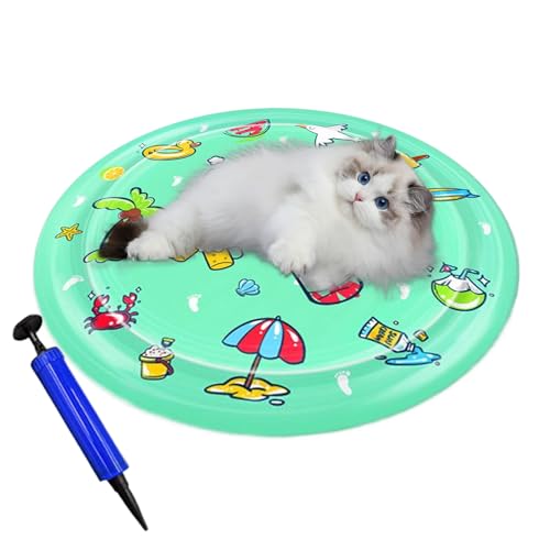 Ceprznvey Wasser Sensorik Spielmatte für Katzen | Haustier Kühlkissen Mit Sinnesanregung | Interaktive Wasser Spielmatte Für Pool, Spielplatz, Drinnen Und Draußen von Ceprznvey