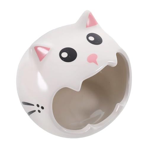 Ceramic Hamster Hideaway, Chinchilla Resting Hut, Cat-Shaped Small Animal Shelter, Cool & Comfortable, Durable & Breathabl, Lemming, Chinchilla, 5.12x4.33x4.33 Inches, 360g Ceramic Hamster Hideaway, Chinchilla Resting Hut, Cat-Shaped Small Animal Shelter, Cool & Comfortable, Durable & Breathabl, Lemming, Chinchilla, 5.12x4.33x4.33 Inches, 360g von Ceprznvey