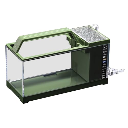 Desk Aquarium, Betta Fish Tank, USB Powered Tank with LED Light, Filter, Smart Temperature Monitoring Kit, Eco Filtration, Quiet Pump for Clear Water Clarity, 11.81x5.12x7.28 In Desk Aquarium, Betta Fish Tank, USB Powered Tank with LED Light, Filter, Smart Temperature Monitoring Kit, Eco Filtration, Quiet Pump for Clear Water Clarity, 11.81x5.12x7.28 In von Ceprznvey