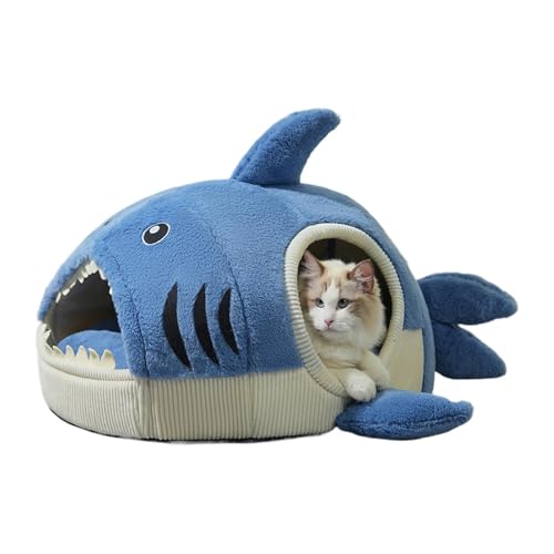 Shark Cat Cave, Enclosed Cat Bed, Shark Shaped Pet Nest, Warm Pet Bed, Enclosed Cat Bed, Small Dog Cat Bed, Cute and Comfortable Cat Bed Nest with Zipper, Suitable for Small Cats and Dogs Shark Cat Cave, Enclosed Cat Bed, Shark Shaped Pet Nest, Warm Pet Bed, Enclosed Cat Bed, Small Dog Cat Bed, Cute and Comfortable Cat Bed Nest with Zipper, Suitable for Small Cats and Dogs von Ceprznvey