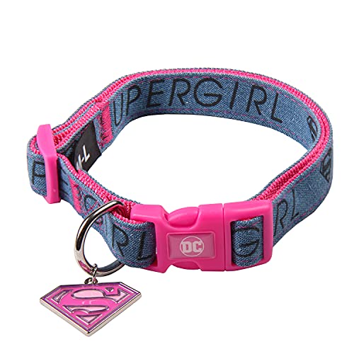 CERDÁ LIFE'S LITTLE MOMENTS - Super Girl Hundehalsband Mittelgroße Hunde | Supergirl Halsband Mittelgroße Hunde Offizieller Lizenz, S-M von CERDÁ LIFE'S LITTLE MOMENTS