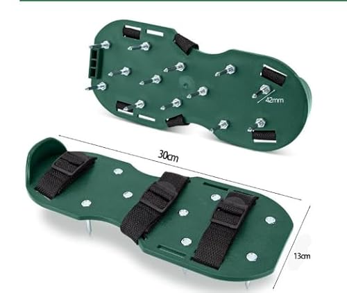 Cerioll Rasenlüfter Schuhe, Nagelschuhe Ausgleichsmasse mit Klettverschluss Aerifizierer für Rasen, Verwendbar als Rasenbelüfter oder Estrichschuhe, Rasenlüfter-Nagelschuhe für gesündere Rasenflächen von Cerioll