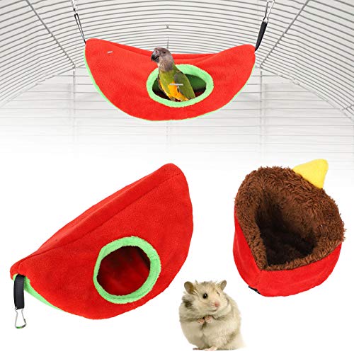 Hamster Hängematte, Hängematte hängendes Bett Hamster Sofa Flanell mit Haken für Ratte für Kleintiere(red) von Cerlingwee