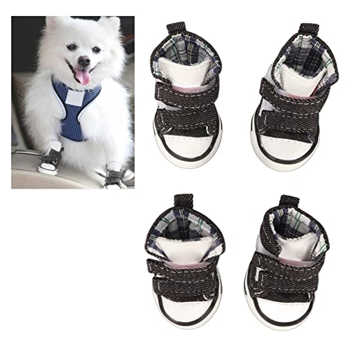 4 Pcs Pet Sport Dog Shoes, Puppy Canvas Sport Sneaker Boots, Dog Boots & Protectors， Fashion Dog Causal Shoes for Outdoor Walking (Number 1) von Cerlyiont