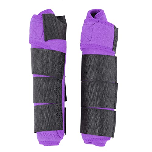 Cerlyiont Horse Boots Splint Boots, Leg Wraps Protector for Horses, Horse Leg Wraps, Protective Boots Lower Limb Brushing Horse Boots Reusable Front Hind Leg Protection Gear (Purple) von Cerlyiont