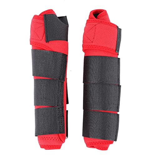 Cerlyiont Horse Boots Splint Boots, Leg Wraps Protector for Horses, Horse Leg Wraps, Protective Boots Lower Limb Brushing Horse Boots Reusable Front Hind Leg Protection Gear (Red) von Cerlyiont