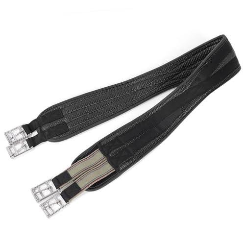 Chafeless Girth, Contoured Chafeless Girth for Horses, Stainless Steel Buckle PU Leather Anti Slip Curved Contoured Chafeless Girth for Training Competition (120CM) von Cerlyiont