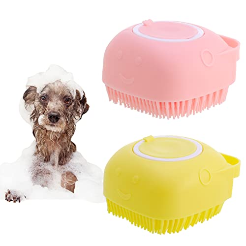 Cerolopy 2 Stück Hund Silikon Gummi Badebürste Hund Katze Badebürste Weiche Silikon Haustier Bürste für Hunde und Katzen Dusche von Cerolopy