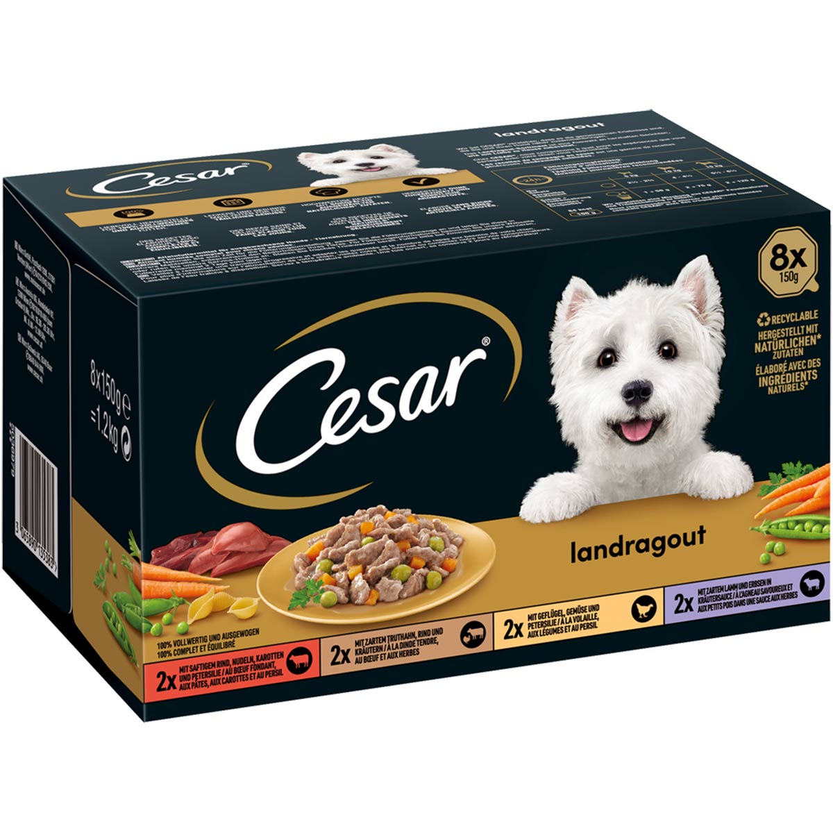 CESAR Landragout 4 Varietäten 64x150g von Cesar