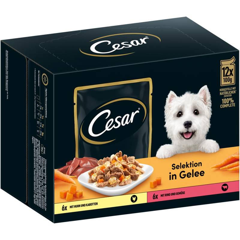 CESAR Selektion Gelee Huhn, Rind, Gemüse 72x100g von Cesar