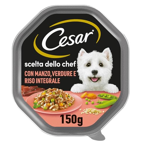 Cesar - Auswahl des Küchenchefs Hundefutter mit Ochse, Gemüse und braunem Reis, 150 g, 14 Becher von Cesar