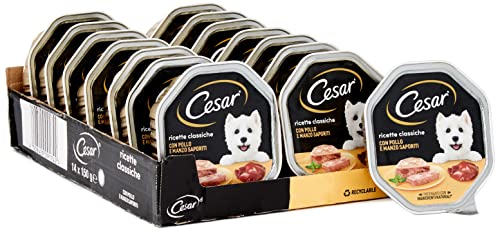 Cesar Classiques Rezepte Nassfutter für Hunde, 150 g, 14 Stück von Cesar