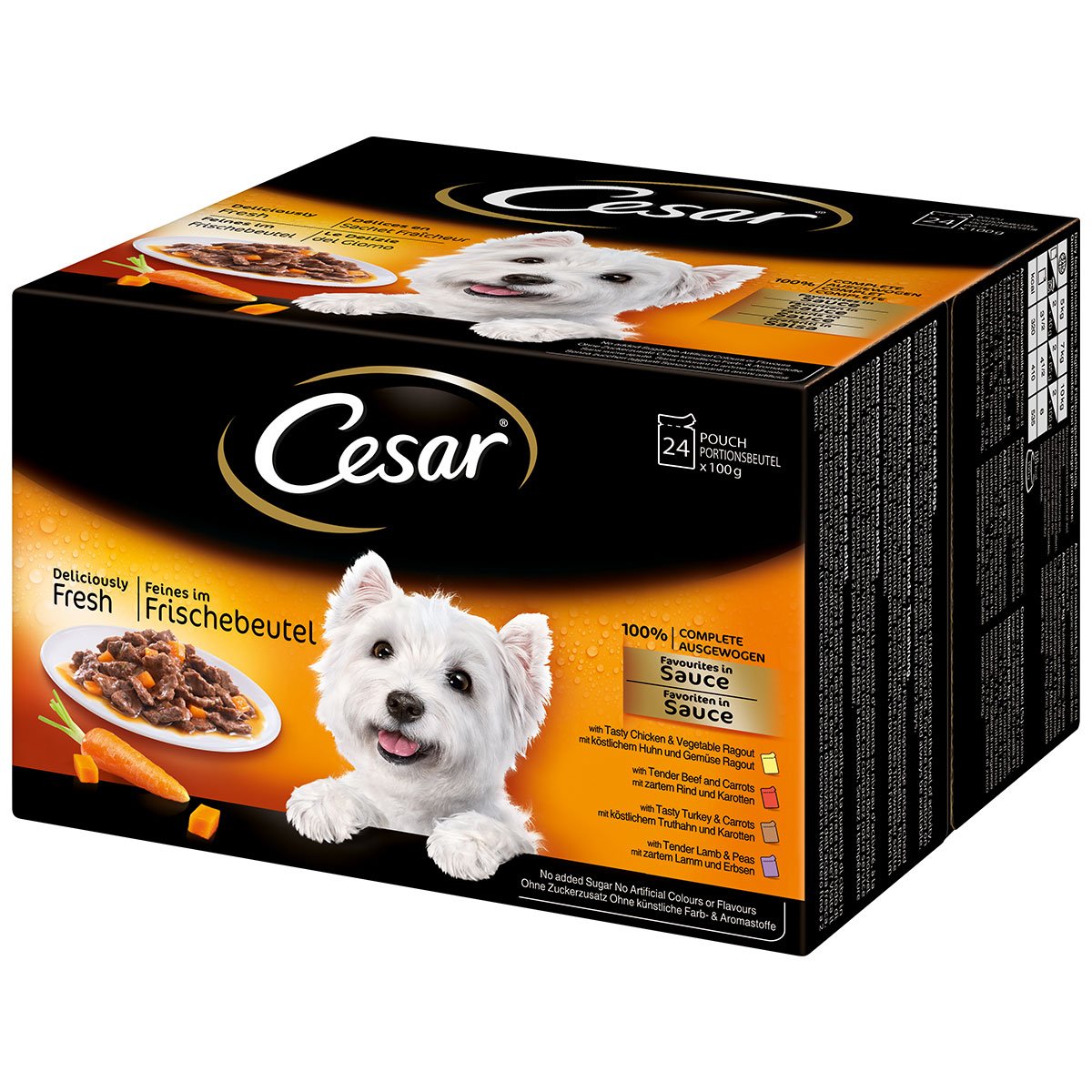 Cesar Feines im Frischebeutel Favoriten in Sauce 24x100g von Cesar