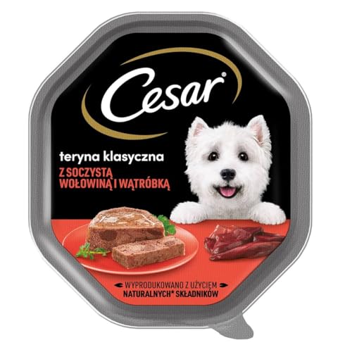 Cesar Klassik-Terrine Nassfutter für ausgewachsene Hunde mit saftigem Rindfleisch und Leber, Schale 14 x 150g von Cesar