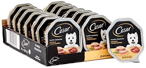 Cesar Klassische Rezepte Hundefutter mit leckerem Huhn und Rindfleisch, 150 g, 14 Schalen Cesar Klassische Rezepte Hundefutter mit leckerem Huhn und Rindfleisch, 150 g, 14 Schalen von Cesar