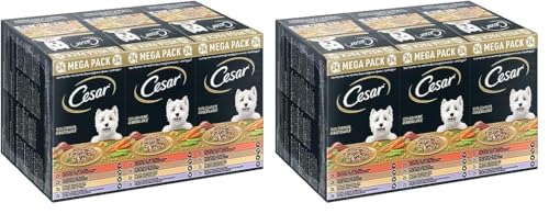 Cesar Megapack Landragout - Hundenassfutter in der Schale - 4 Varietäten im Multipack - 24 x 150g (Packung mit 2) von Cesar