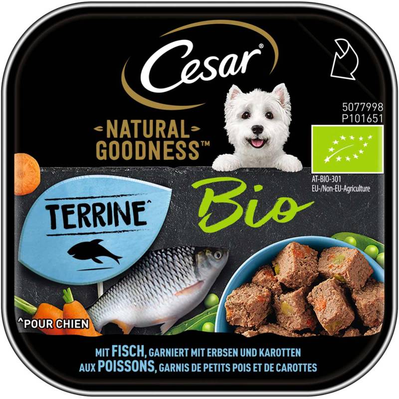 Cesar Natural Goodness Bio mit Fisch, Erbsen & Karotten 16x100g von Cesar