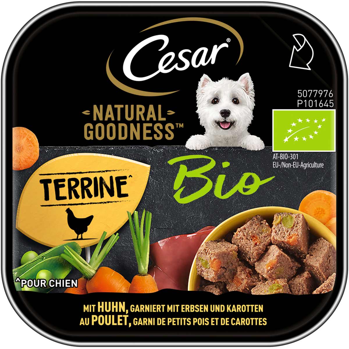 Cesar Natural Goodness Bio mit Huhn, Erbsen & Karotten 16x100g von Cesar