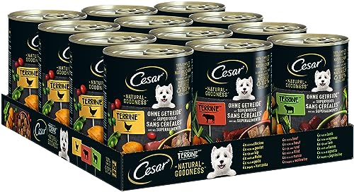 Cesar Natural Goodness in Loaf 12 x 400 g Cans, Adult Premium Wet Dog Food, Mixed Selection,non applicable von Cesar