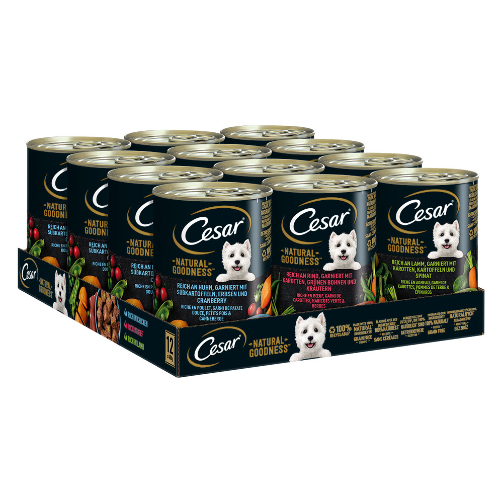 Cesar Natural Goodness - Multipack 3 Varietäten (12 x 400 g) von Cesar