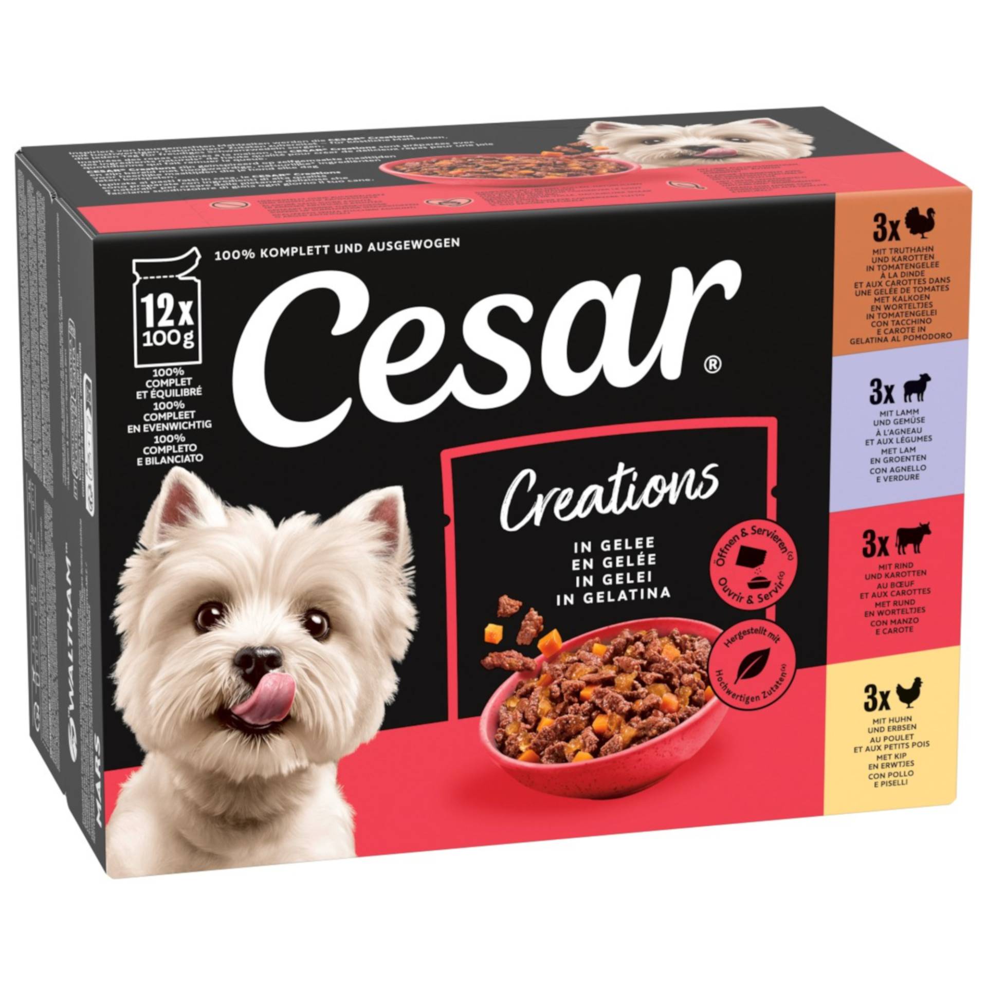 Cesar Selektion Fleisch und Gemüse in Gelee - 12 x 100 g von Cesar