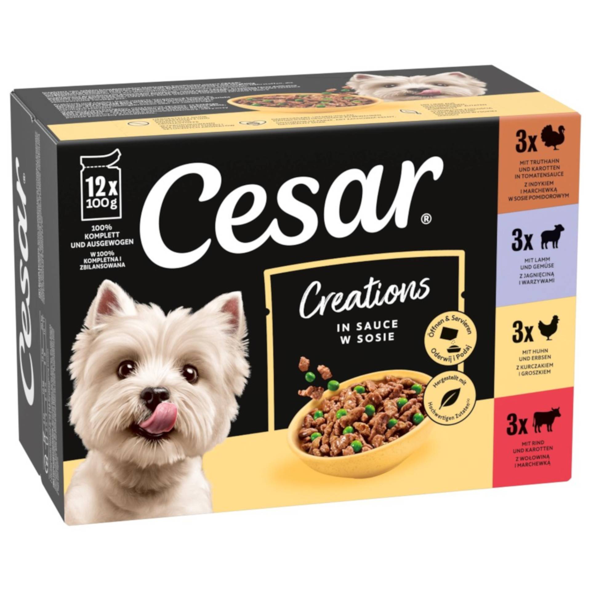 Cesar Selektion Fleisch und Gemüse in Sauce - 12 x 100 g von Cesar
