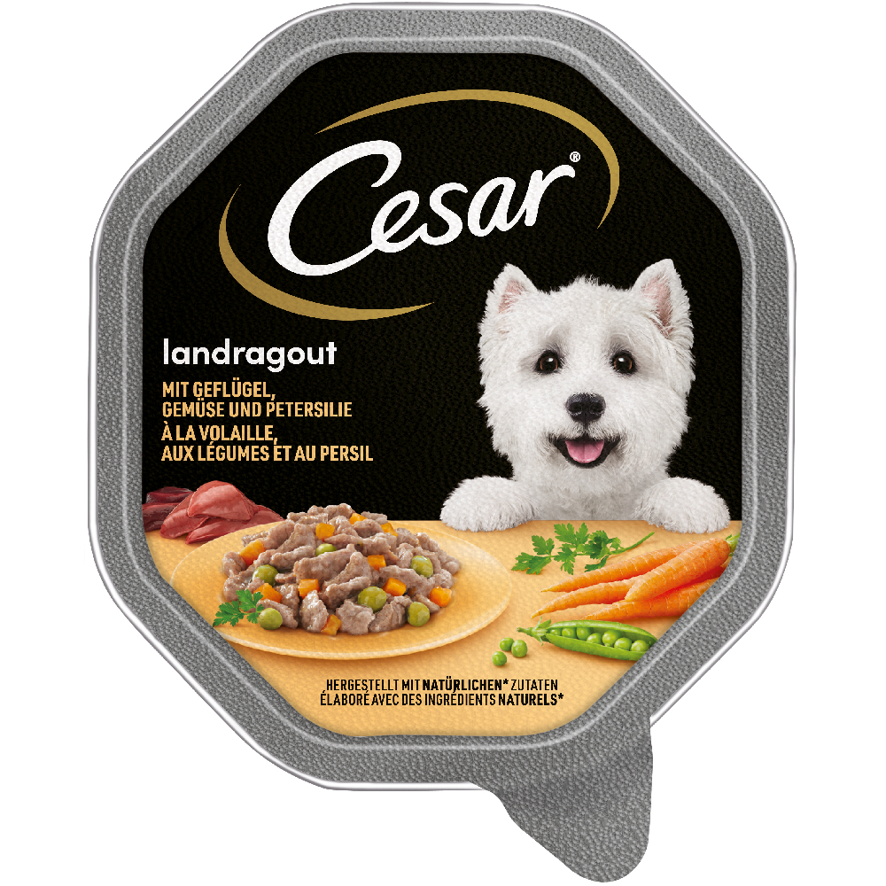 Megapack Cesar Schale 56 x 150 g - Landküche mit Geflügel und Gemüse in Sauce Megapack Cesar Schale 56 x 150 g - Landküche mit Geflügel und Gemüse in Sauce von Cesar