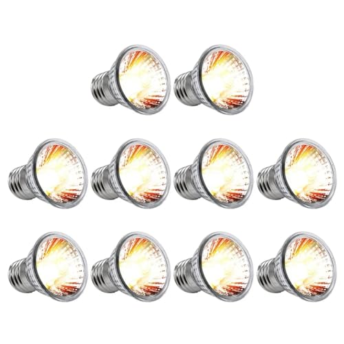 Cetfuro 10 Stück Reptilien-Lampe, Schildkröte, UV-Glühbirnen, Heizlicht, Vollspektrum-Sonnenlampe für Amphibien, 75 W Cetfuro 10 Stück Reptilien-Lampe, Schildkröte, UV-Glühbirnen, Heizlicht, Vollspektrum-Sonnenlampe für Amphibien, 75 W von Cetfuro
