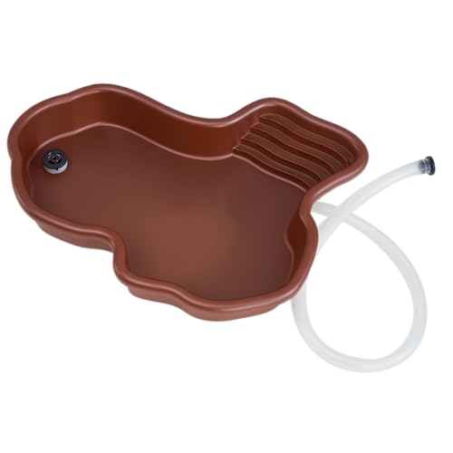 Cetfuro Reptilien-Badebecken, Amphibien-Zubehör mit Rampe, Reptilien-Wassernapf für Schildkröten, Schildkröten, Hamster, Leoparden, A Cetfuro Reptilien-Badebecken, Amphibien-Zubehör mit Rampe, Reptilien-Wassernapf für Schildkröten, Schildkröten, Hamster, Leoparden, A von Cetfuro