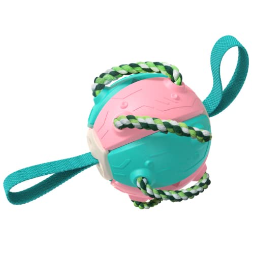 Cgeegirl Interaktives Frisbee-Fußball-Spielzeug für Hunde, zum Trainieren, beißfest, Puderblau von Cgeegirl