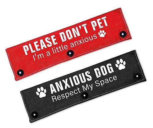 Cgvovgr Hundeleine, Hundeleine, Aufschrift "Please Don't Pet/Anxious", 2 Stück, für Rettungshunde und ängstliche Hunde, inklusive 2 roten und schwarzen Ärmeln für Haustiergeburtstagsgeschenk Cgvovgr Hundeleine, Hundeleine, Aufschrift "Please Don't Pet/Anxious", 2 Stück, für Rettungshunde und ängstliche Hunde, inklusive 2 roten und schwarzen Ärmeln für Haustiergeburtstagsgeschenk von Cgvovgr