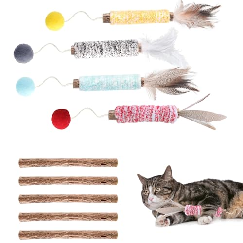 ChAusa 9 Stück Kausticks für Katzen,Matatabi Stick Katze, Katzenspielzeug,Sticks für Katzen Kaustangen, Katzensticks Zur Zahnreinigung Katze Zahnpflege Spielzeug für Kratzen,Spielen, Kauen ChAusa 9 Stück Kausticks für Katzen,Matatabi Stick Katze, Katzenspielzeug,Sticks für Katzen Kaustangen, Katzensticks Zur Zahnreinigung Katze Zahnpflege Spielzeug für Kratzen,Spielen, Kauen von ChAusa